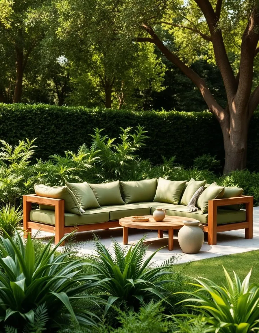 Sala de jardín modular en verde olivo